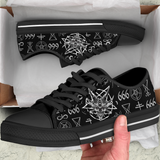 Unisex Low Top Canvas Shoes - Satan 666
