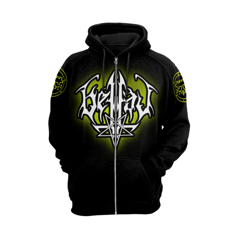 Belial Hoodie Raglan Sleeve Zip-up