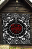 Red Baphomet Quilt Blanket