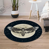 Skull Moth Butterfly RUG-0002 Round Carpet