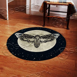 Skull Moth Butterfly RUG-0002 Round Carpet