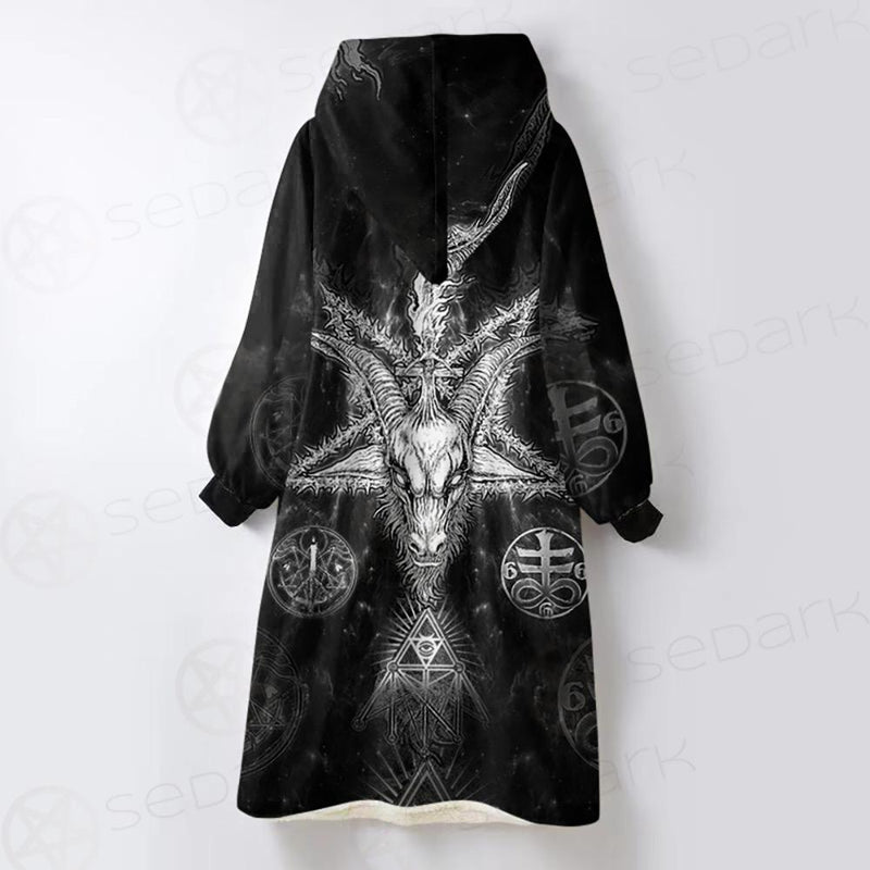 3D ALL OVER SATANIC Oversized Sherpa Blanket Hoodie