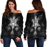 3D ALL OVER SATANIC Off Shoulder Sweaters