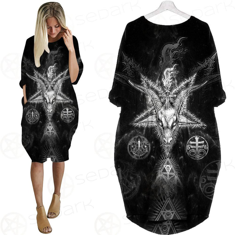 3D ALL OVER SATANIC Batwing Pocket Dress