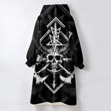 3D All Over Satanic Skull SDN-1002 Oversized Sherpa Blanket Hoodie