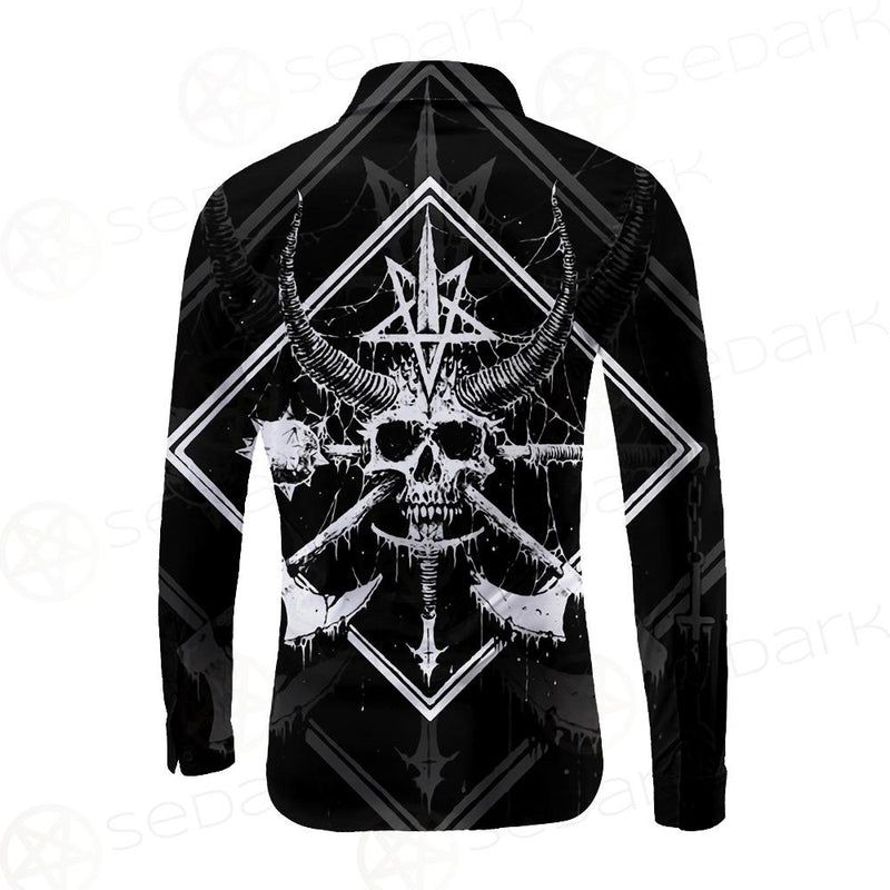 3D All Over Satanic Skull SDN-1002 Long Sleeve Shirt