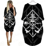 3D All Over Satanic Skull SDN-1002 Batwing Pocket Dress