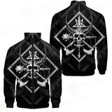 3D All Over Satanic Skull SDN-1002 Stand-up Collar Jacket