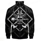 3D All Over Satanic Skull SDN-1002 Stand-up Collar Jacket