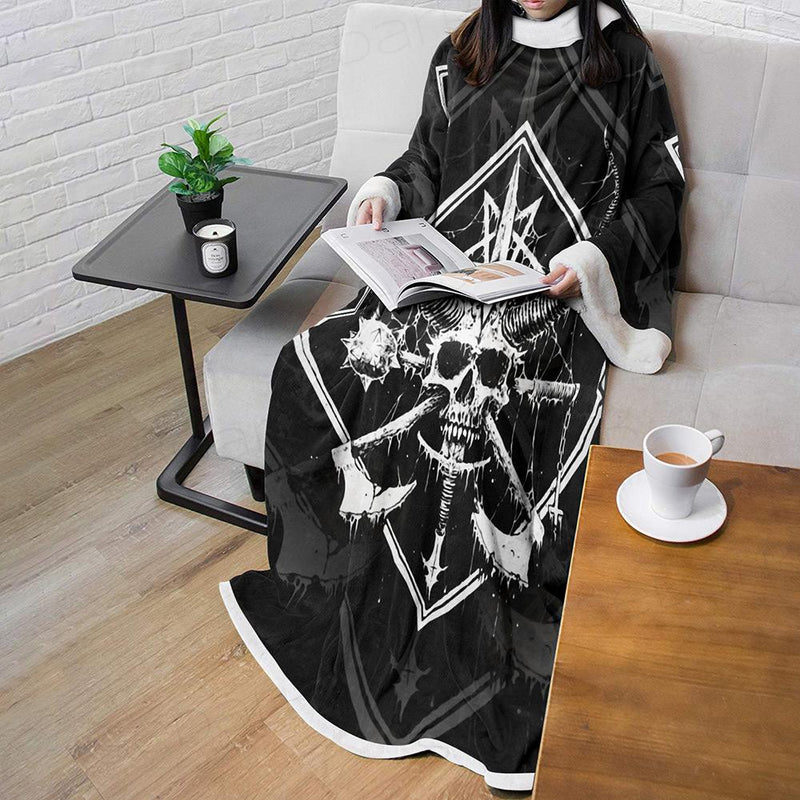 3D All Over Satanic Skull SDN-1002 Sleeved Blanket