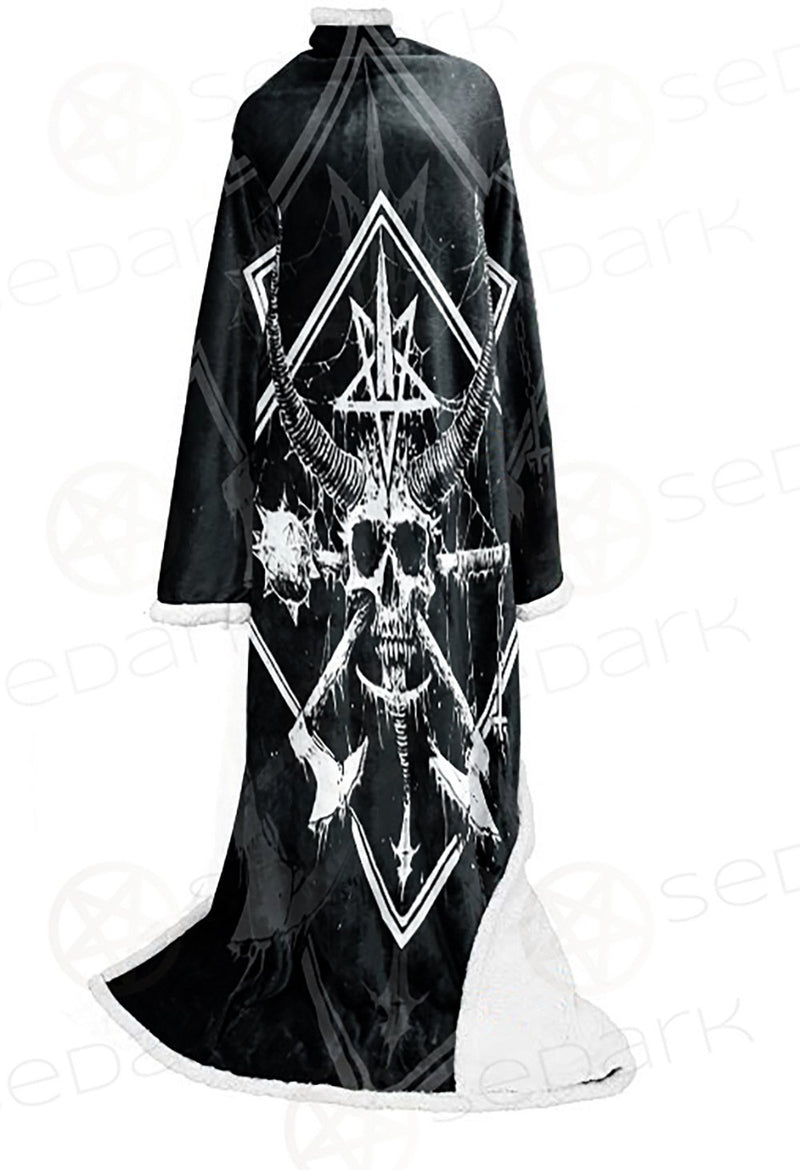 3D All Over Satanic Skull SDN-1002 Sleeved Blanket