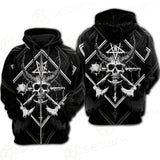 3D All Over Satanic Skull SDN-1002 Hoodie Raglan Zip