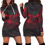 Dark Red Rose SDN-1003 Hoodie Dress