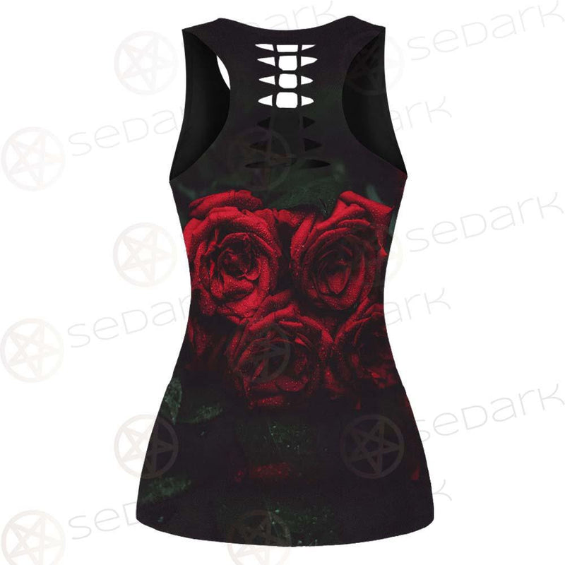 Dark Red Rose SDN-1003 Hollow Out Tank Top