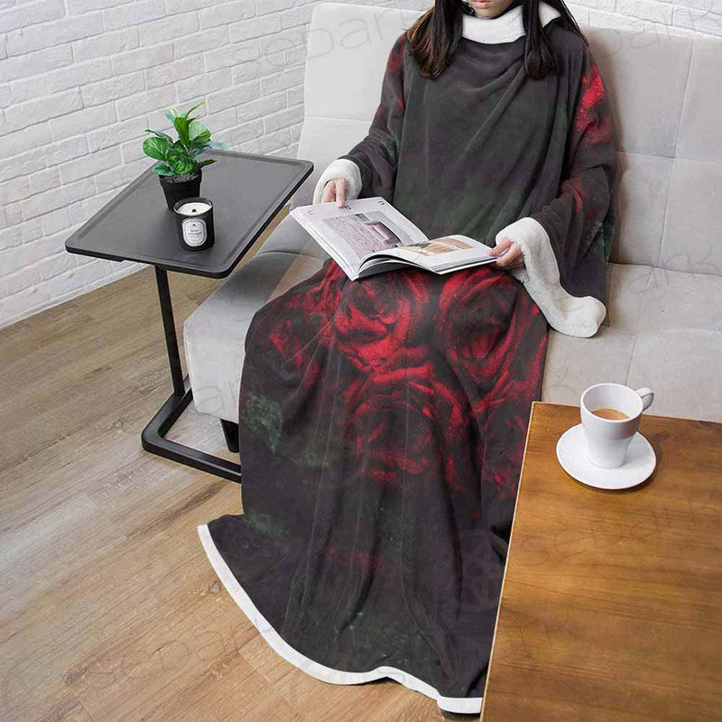 Dark Red Rose SDN-1003 Sleeved Blanket