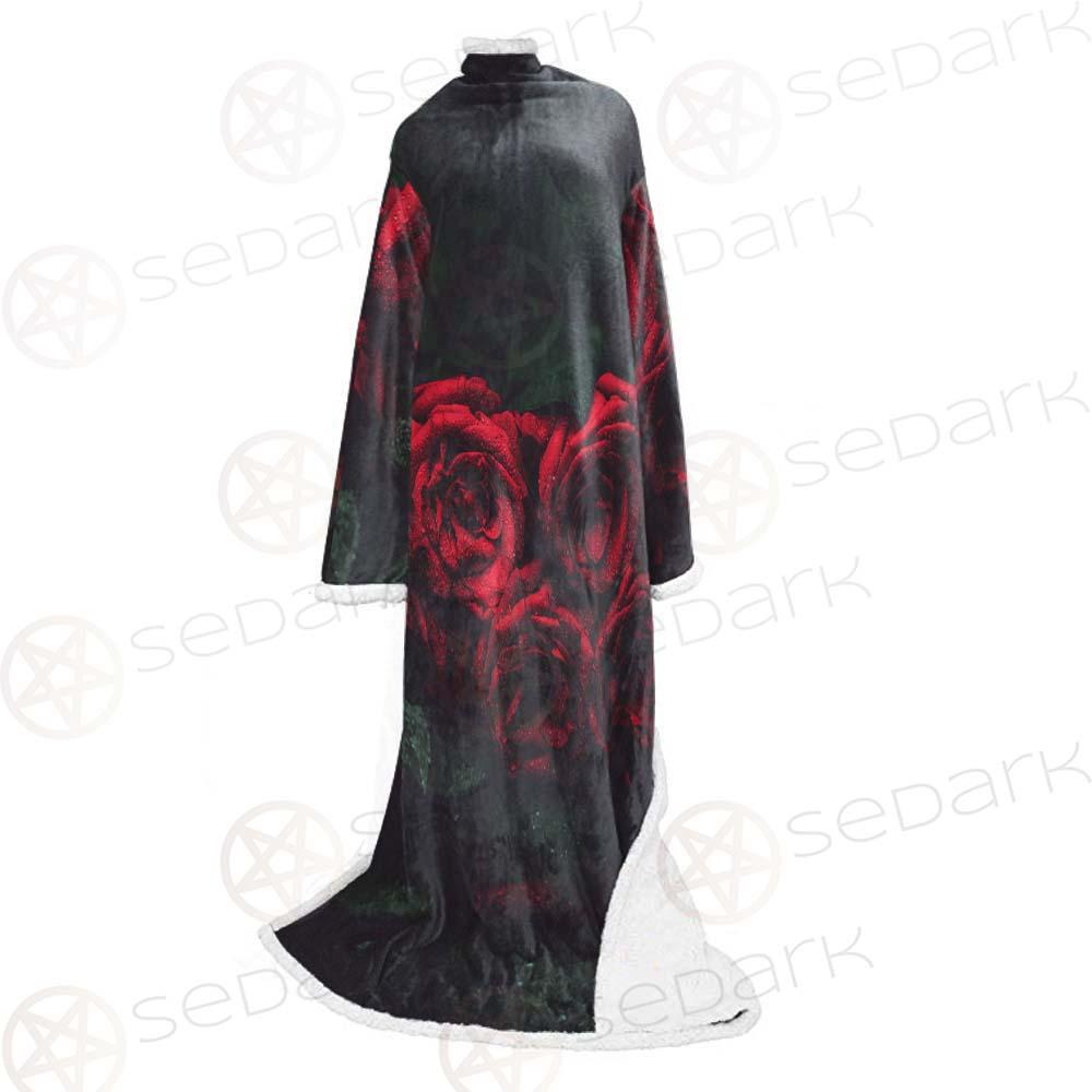 Dark Red Rose SDN-1003 Sleeved Blanket