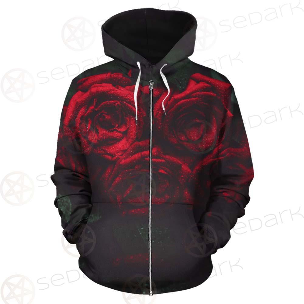 Dark Red Rose SDN-1003 Zip-up Hoodies