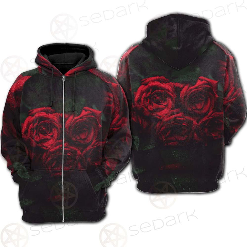 Dark Red Rose SDN-1003 Hoodie Raglan Zip