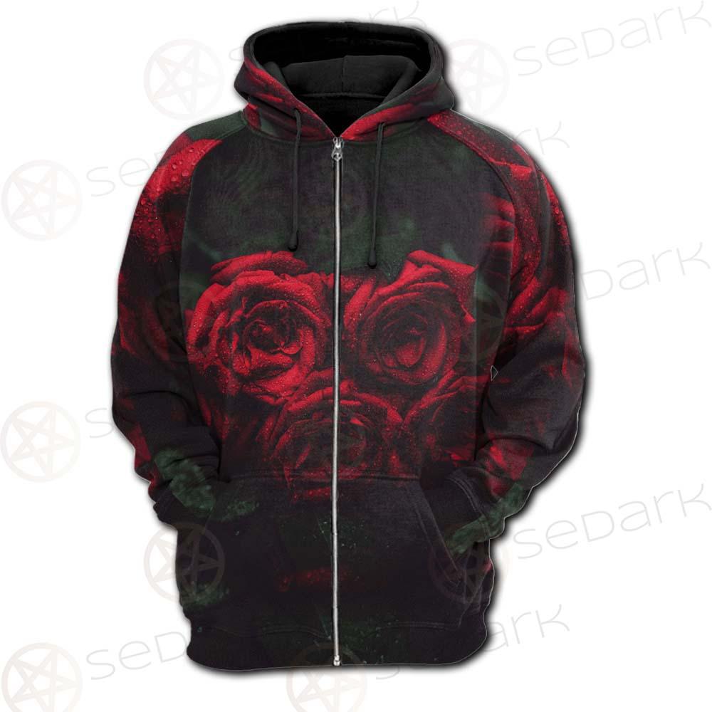 Dark Red Rose SDN-1003 Hoodie Raglan Zip