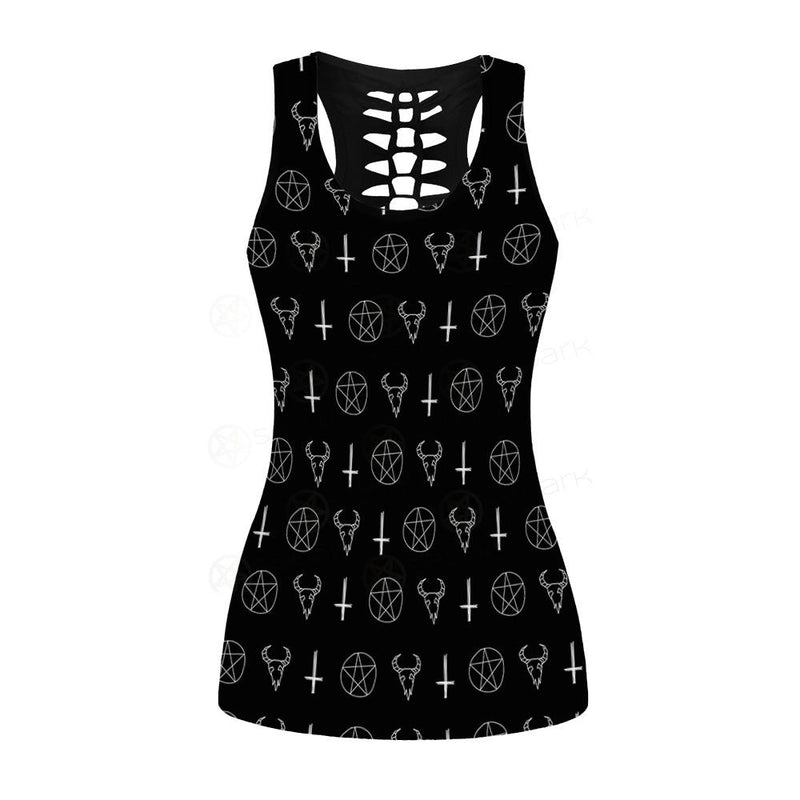 Satanic Symbol Hollow Out Tank Top