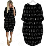 Satanic Symbol Batwing Pocket Dress