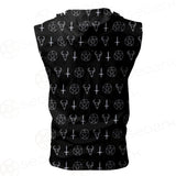 Satanic Symbol Zip Sleeveless Hoodie