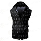 Satanic Symbol Zip Sleeveless Hoodie