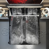 Skull Gothic Queen and King Forever Love Bed set