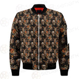 Bull Human Skull Roses SDN-1009 Bomber Jacket