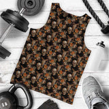 Bull Human Skull Roses SDN-1009 Men Tank-tops