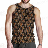 Bull Human Skull Roses SDN-1009 Men Tank-tops