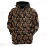 Bull Human Skull Roses SDN-1009 Hoodie Raglan