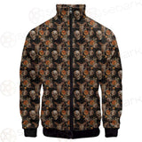 Bull Human Skull Roses SDN-1009 Stand-up Collar Jacket