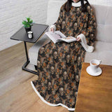 Bull Human Skull Roses SDN-1009 Sleeved Blanket