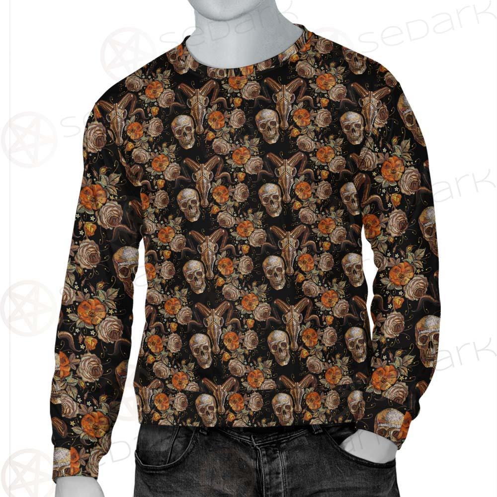 Bull Human Skull Roses SDN-1009 Unisex Sweatshirt