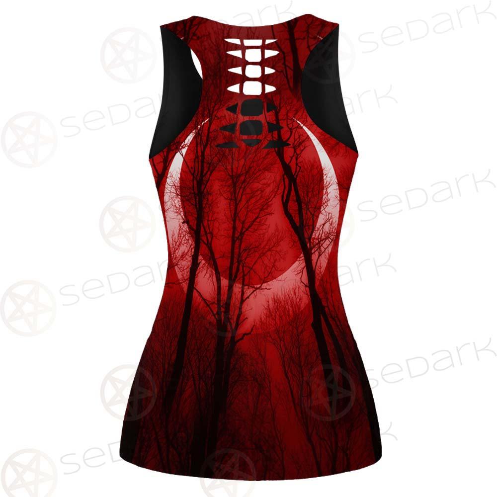 Dark Scary Forest SDN-1010 Hollow Out Tank Top