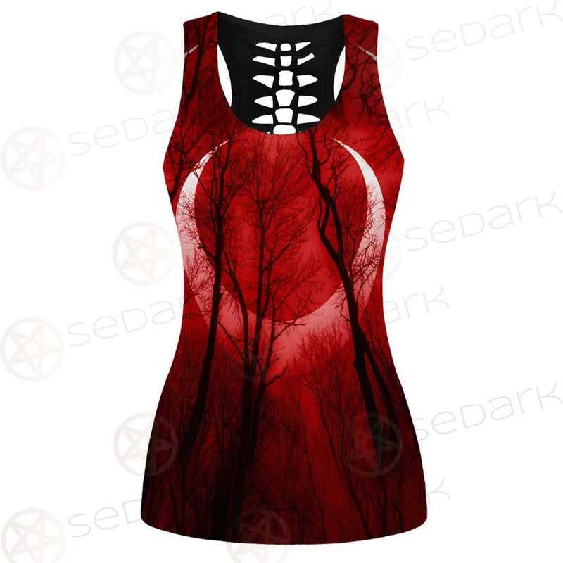 Dark Scary Forest SDN-1010 Hollow Out Tank Top