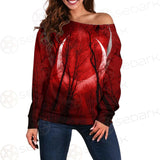 Dark Scary Forest SDN-1010 Off Shoulder Sweaters