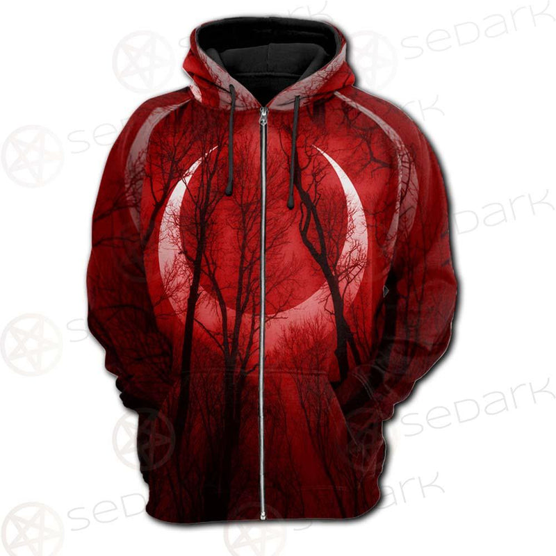 Dark Scary Forest SDN-1010 Hoodie Raglan Zip