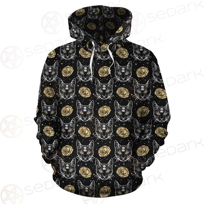 Four Eyed Cat Roses SDN-1011 Hoodie Allover