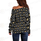 Four Eyed Cat Roses SDN-1011 Off Shoulder Sweaters