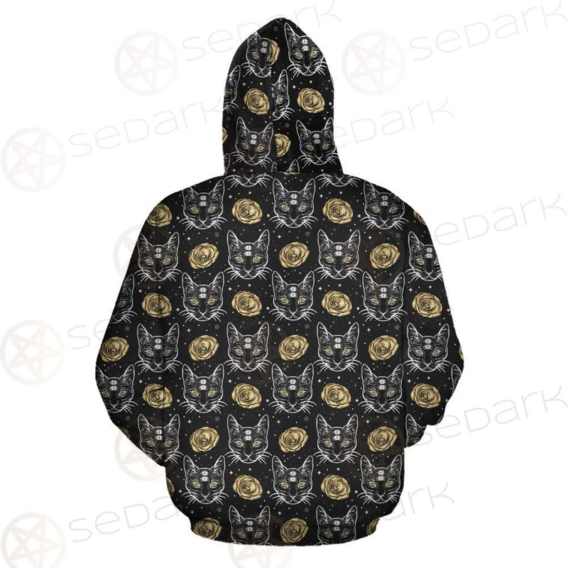 Four Eyed Cat Roses SDN-1011 Zip-up Hoodies