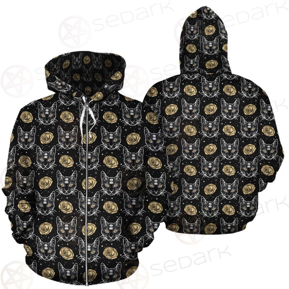 Four Eyed Cat Roses SDN-1011 Zip-up Hoodies