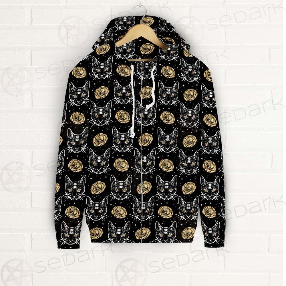 Four Eyed Cat Roses SDN-1011 Zip-up Hoodies