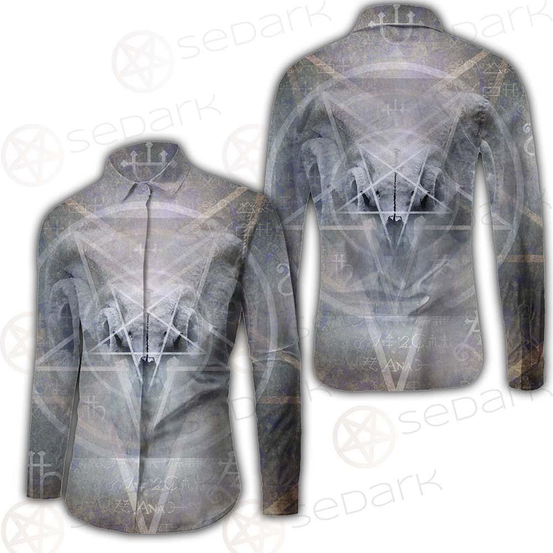 Black Mass Montage Occult Goat Skull SDN-1012 Long Sleeve Shirt
