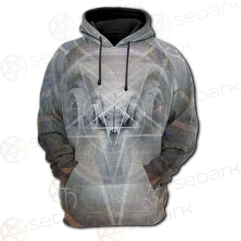 Black Mass Montage Occult Goat Skull SDN-1012 Hoodie Raglan