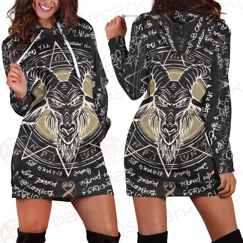 The Symbol Baphomet Of Satanism Baphomet SDN-1013 Hoodie Dress