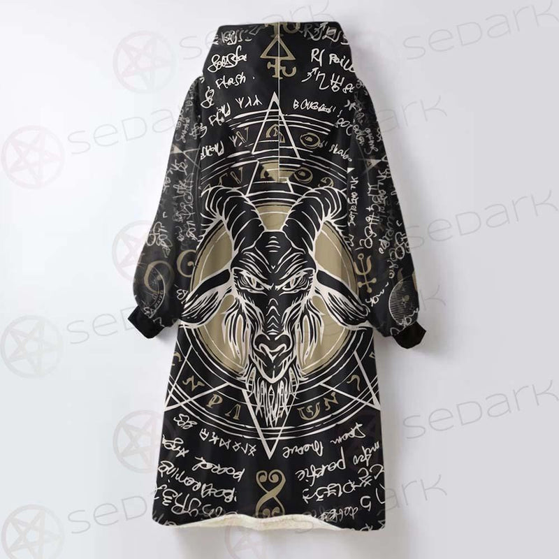 The Symbol Baphomet Of Satanism Baphomet SDN-1013 Oversized Sherpa Blanket Hoodie