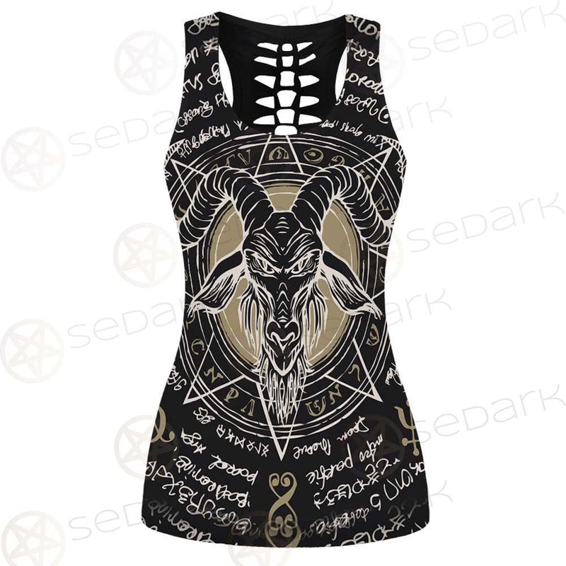 The Symbol Baphomet Of Satanism Baphomet SDN-1013 Hollow Out Tank Top