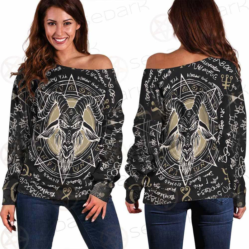 The Symbol Baphomet Of Satanism Baphomet SDN-1013 Off Shoulder Sweaters